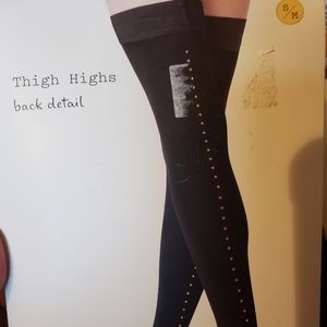 a new day Accessories - NWT Black Thigh Highs with Back Detail a new day Accessories - NWT Black Thigh Highs with Back Detail